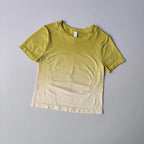 Yoga top and shorts gradient for women in stylish green ombre design perfect for workouts
