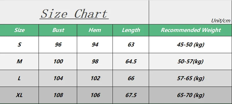 Tabla de tallas para top y shorts de yoga degradado para mujer, detallando tallas y medidas en centímetros